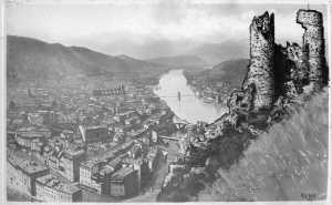 Vienne vue depuis un accès au château de la Bâtie